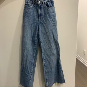 Garage Denim wide leg Jeans raw hem
